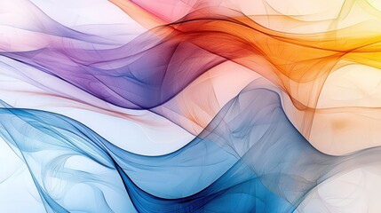 Wall Mural - minimalist abstract flow colors with soft, curving lines