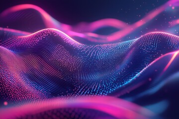 Wall Mural - sharp abstract lines forming chaotic wave patterns with neon lighting