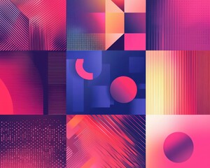 Wall Mural - smooth gradient backgrounds with bold color shifts and geometric overlays