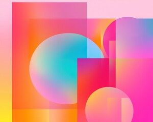 Wall Mural - smooth gradient backgrounds with bold color shifts and geometric overlays
