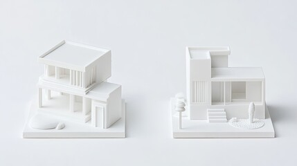 Poster - Modern White House Models Showcasing Minimalist Design Elements Generative AI