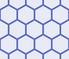 Poster - Geometric pattern. Indigo color on matching background. Plain hexagon grid with bold cells. Large hexagons. Seamless pattern. Tileable vector illustration.