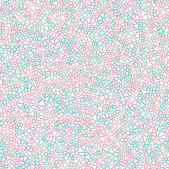 Poster - Minimal geometric background. Tiny triangles size. Multiple colors style. Rounded triangles outlined. Repeatable pattern. Aqua Harmony Blend. Awesome vector tiles. Seamless vector illustration.