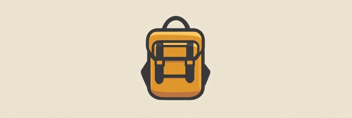 Fototapete - This graphic features a clean and simple backpack design, perfect for representing adventure and a spirit of exploration on the go. Generative AI