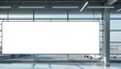 © Soul - White advertising banner in the airport building. A mockup of an empty white poster on the wall
