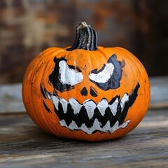 Fun pumpkin designs using only white and black paint, porch halloween