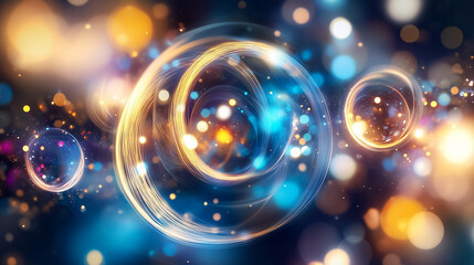 Poster - visuals of quantum computing with glowing orbs and vibrant light patterns, creating a dynamic atmosp