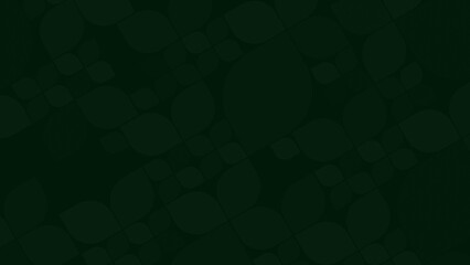 Poster - Geometric pattern of abstract rounded green leafy shapes in various sizes on a dark green background. Good for backgrounds, wallpapers and nature-inspired designs. Copy space.