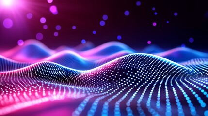 Poster - Digital technology and internet cybersecurity concept with dark blue background, front focus and back blur. Big data.