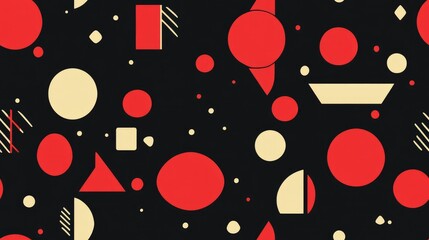 Poster - Seamless geometric pattern featuring a bleak red badge