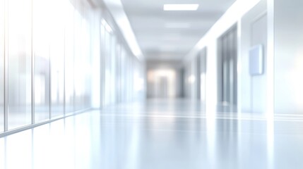 Poster - 3d rendering of an abstract blurred modern workspace background featuring a white indoor office or h
