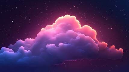 Poster - cartoon rendering in 3d of a nebula
