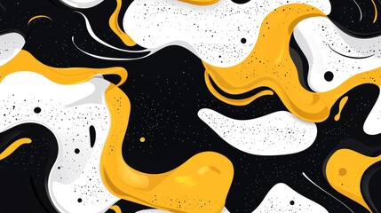 Poster - Raster illustration of an endless abstract seamless pattern featuring a white black and yellow background texture