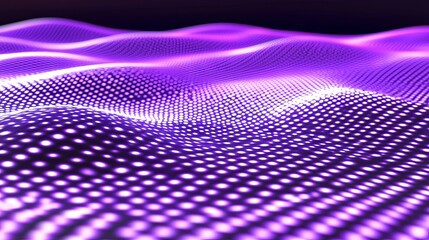 Poster - Data background with moving dots, music stream, 3D rendering. Abstract digital data background.