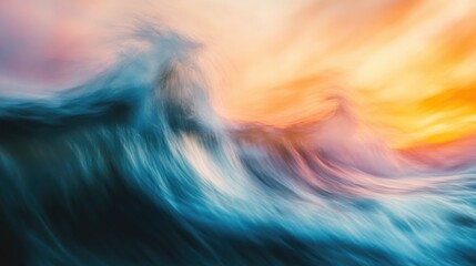 Poster - Blurred wave gradient abstract decorative wall art