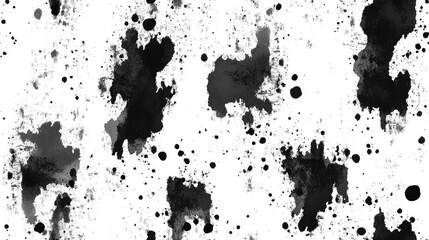 Poster - Seamless monochrome pattern featuring a distressed background with ink spots and watercolor effect Suitable for textile print applications such as bed linen jackets packaging design fabric and fas