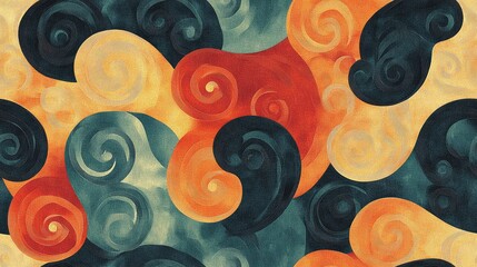 Poster - Colorful abstract decorative wave pattern