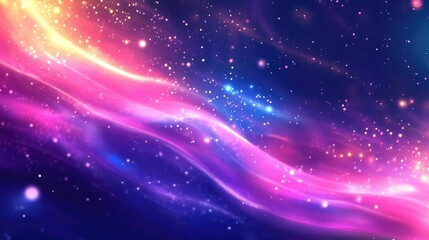 Poster - Vibrant abstract neon background featuring dynamic beams and stars Digital illustration