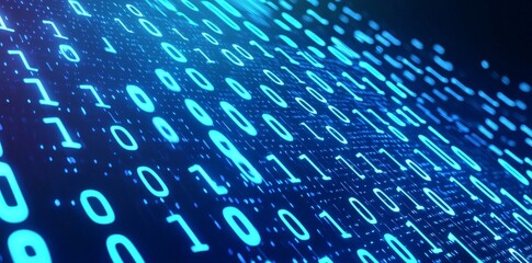 Aufkleber - an illustration of big data sorting based on information analytics algorithms, machine learning, and