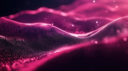 Poster - Futuristic particle line backdrop digital wave technology concept background