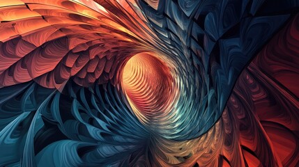 Poster - Futuristic background featuring an abstract fractal fantasy design in a three dimensional illustration