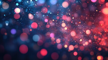 Poster - Colorful abstract illustration of blurred lights with a bokeh effect on a dark backdrop