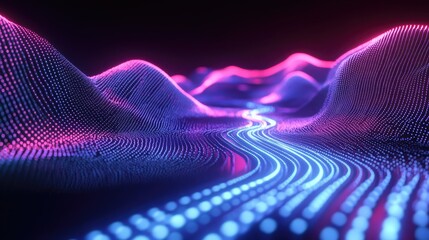 Poster - background with luminous lines
