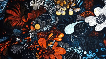 Poster - Digital print sketch design with intricate patterns throughout