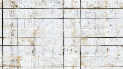 Poster - seamless background or texture of white wooden plank paneling with horizontal pattern
