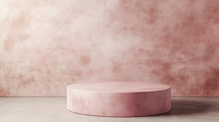 Poster - Pink product display pedestal on an empty backdrop with pastel tones 3D rendering