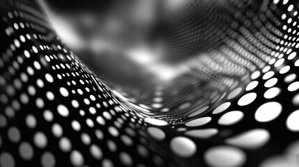 Poster - Abstract horizontal background featuring a spotted halftone effect with dots and circles Raster illustration