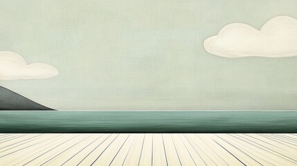 Poster - Empty Ocean Green Background Wall