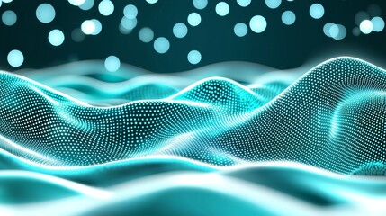 Poster - Illustration of big data and cybersecurity. Neural networks, stock markets, and information waves. Abstract background technology.