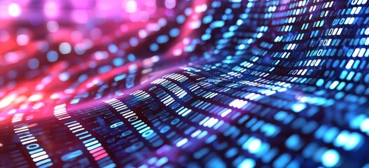 Poster - 3D illustration of big data, wireless information flow, a data portal, an open data system. Cyberspace concept with high technology.