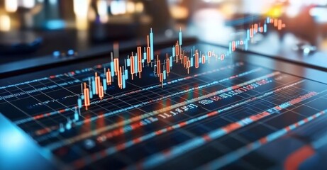Poster - Graph of business increase stock graph or investment financial data profit with success diagram background.