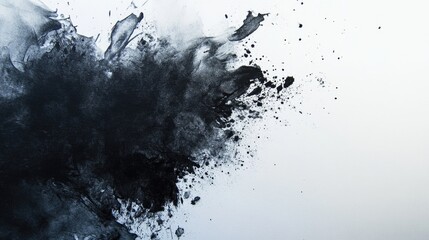 Poster - Black watercolor painting on a white background