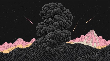 Poster - Black Smoke on Dark Background for Creative Edits