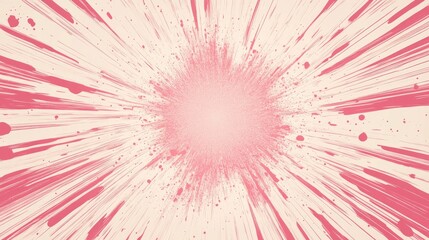 Poster - abstract pink background featuring a starburst explosion in a line art illustration
