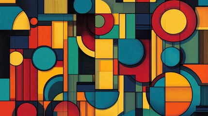 Abstract geometric pattern in line art style