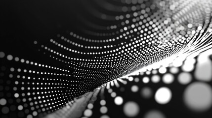 Poster - Abstract horizontal background featuring a spotted halftone effect with dots and circles Raster illustration