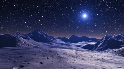 Poster - abstract night sky with stars and space background in 3d cartoon rendering