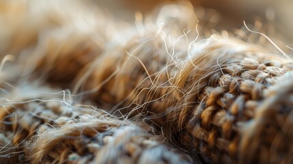Poster - Macro Photograph of Fabric Fibers Under Microscope