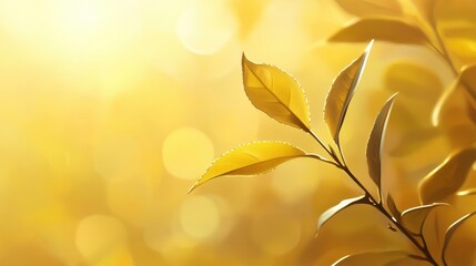 Sticker - Sunlight filters through the leaves of a tea plant, creating a warm golden glow in a tranquil garden setting during the afternoon. Generative AI