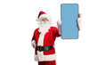 © Ljupco Smokovski - Santa Claus holding a smartphone with blue screen