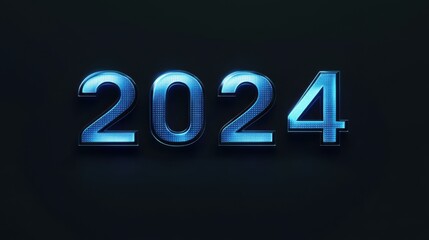 Poster - The year 2024 against a sleek black background, Modern lifestyle scene, Minimalist style