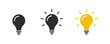 © icons gate - Light bulb icon set. lamp icon symbol collection , creative good idea logo. innovative idea icon sign in flat style. vector illustration