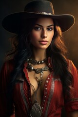 Cowgirl in Wild West Style