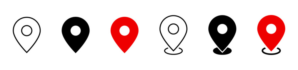 Poster - Location icon set, Map pin place marker. location pointer icon symbol in flat style. Location pin icon, Navigation sign	