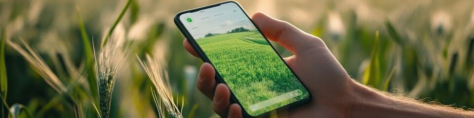 smart farming app displaying real-time crop data and weather predictions on a smartphone