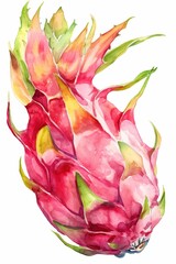 Wall Mural - a dragon fruit, it is watercolor